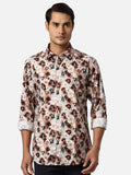 Park Avenue Floral Printed Spread Collar Slim Fit Floral Opaque Cotton Casual Shirt