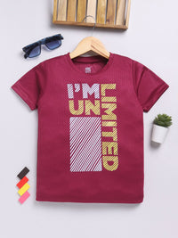 HRX by Hrithik Roshan Boys Typography Printed Rapid-Dry T-shirt