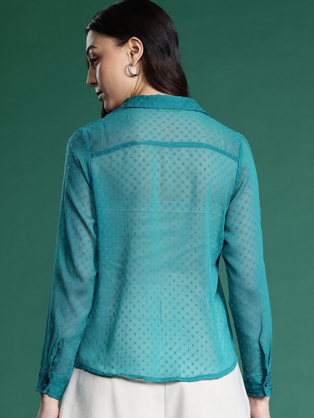 DressBerry Dobby Sheer Casual Shirt