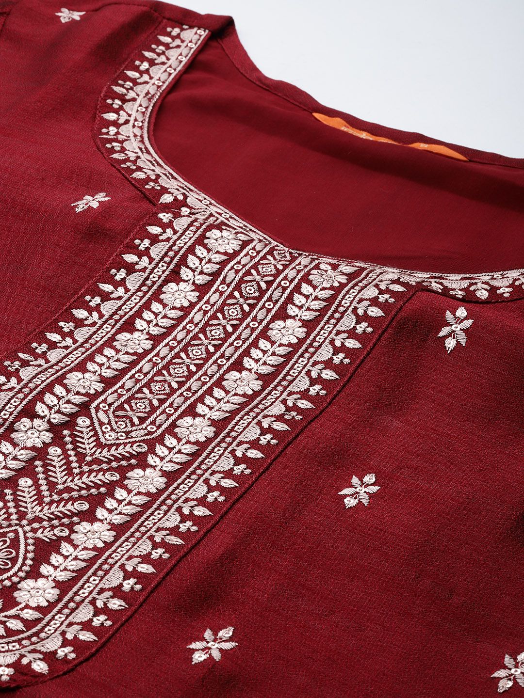 Indo Era Floral Embroidered Sequinned Kurta with Trousers & With Dupatta