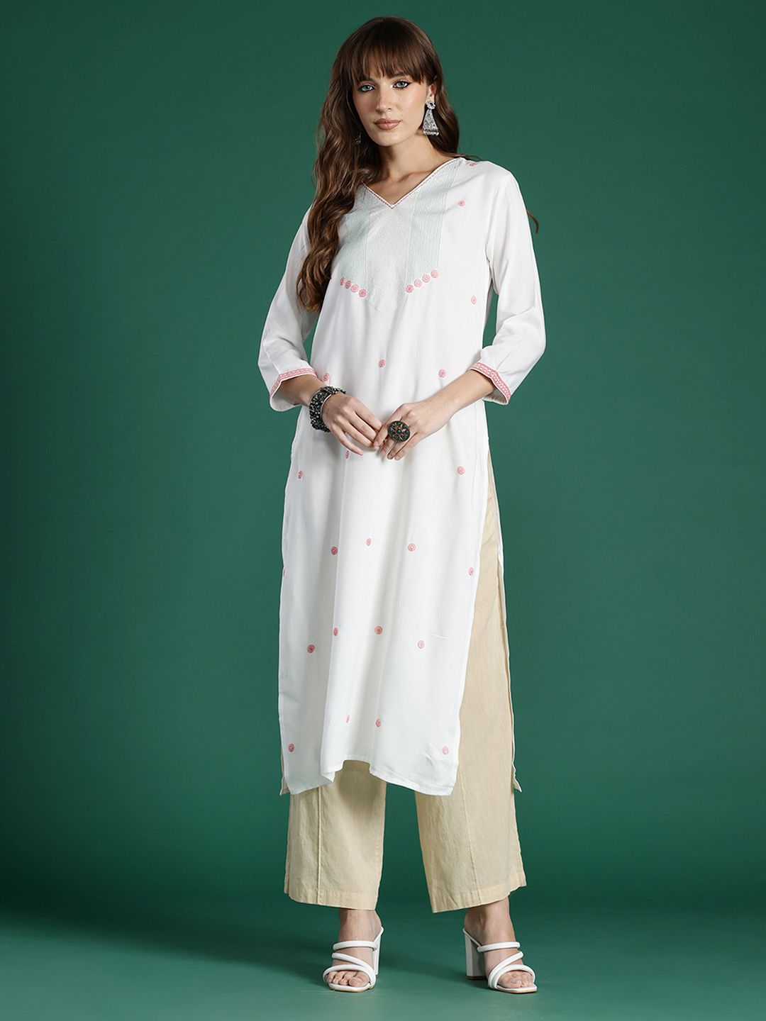 Indo Era Embroidered Thread Work Kurta