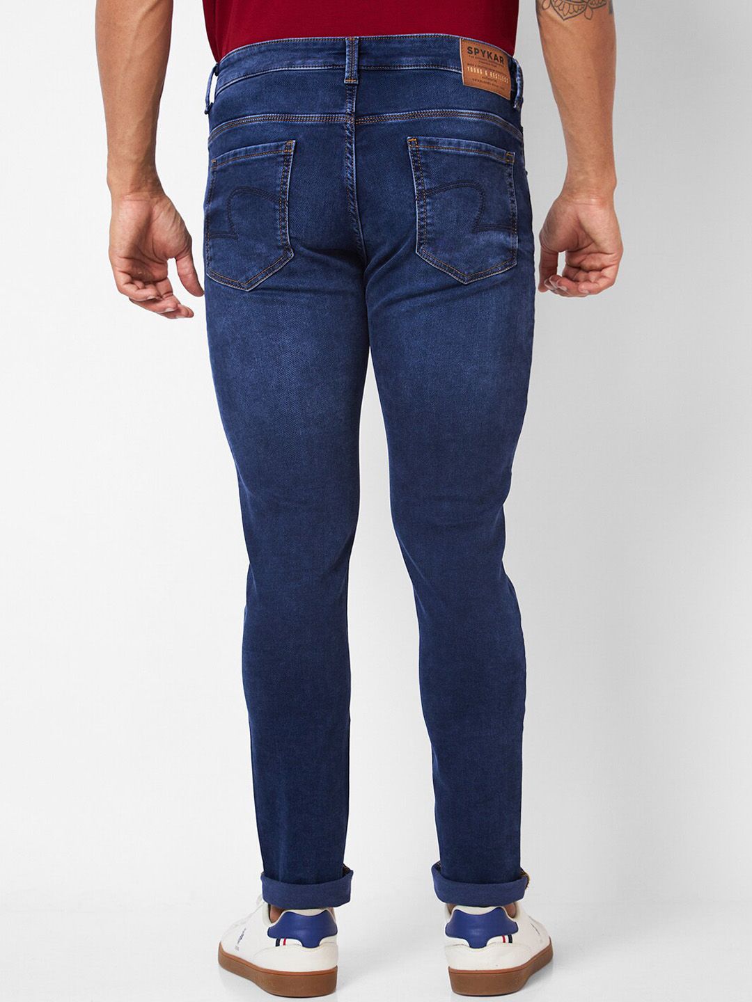 SPYKAR Men Slim Fit Low-Rise Clean Look Light Fade Cotton Jeans