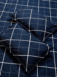 Moda Rapido X KLOTTHE Blue & White Geometric 300 TC King Bedsheet with 2 Pillow Covers