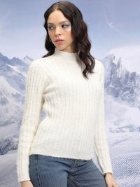 Tokyo Talkies Ribbed Acrylic Pullover