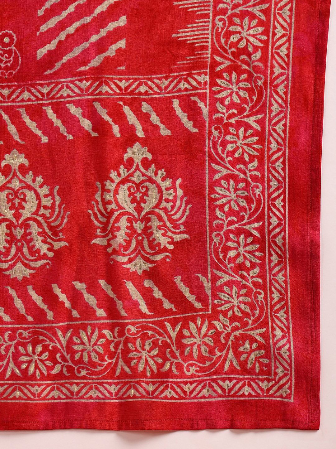 KALINI Ethnic Motifs Embroidered Round Neck Straight Kurta with Trousers & With Dupatta