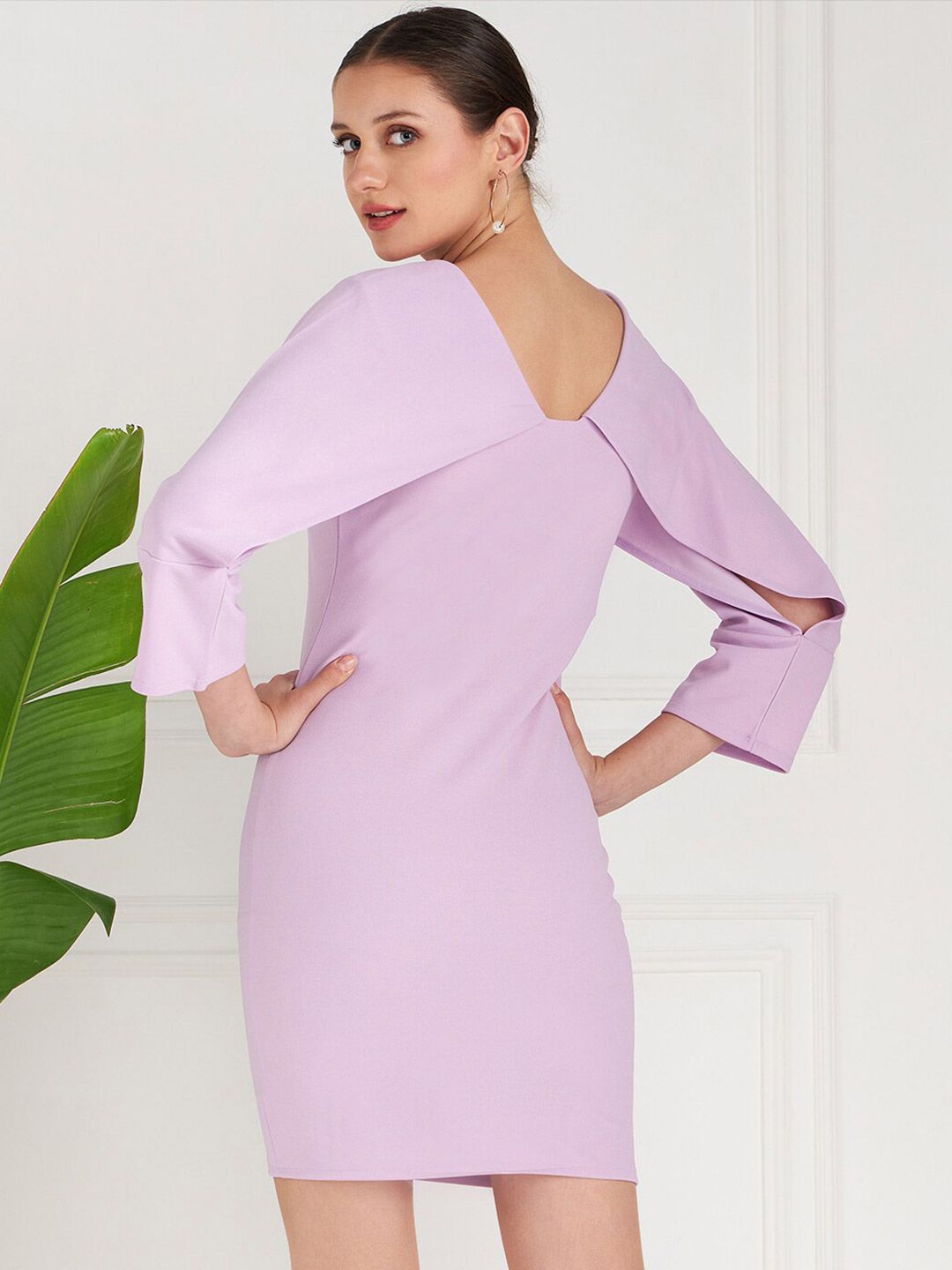 Athena Lavender Scuba Mini Bodycon Dress