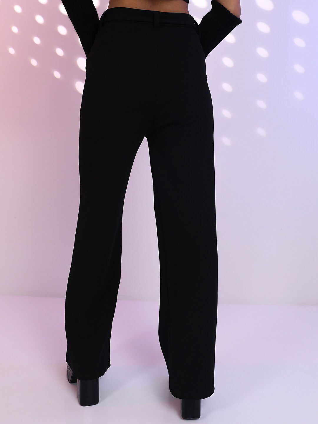 Tokyo Talkies Women Black Flared Trousers