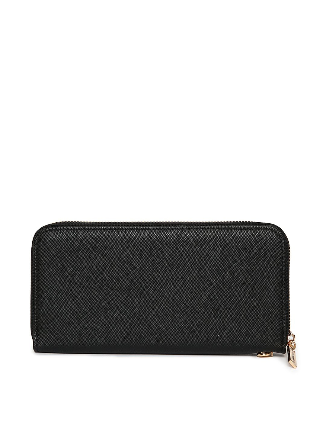 Lino Perros Women Black Solid Zip Around Wallet