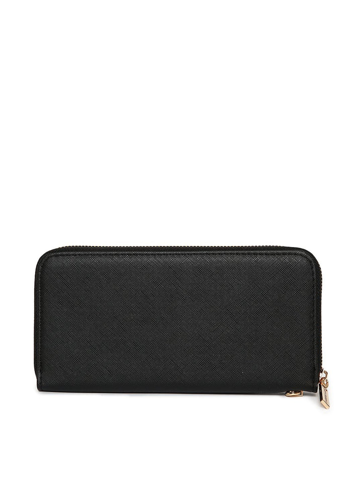 Lino Perros Women Black Solid Zip Around Wallet