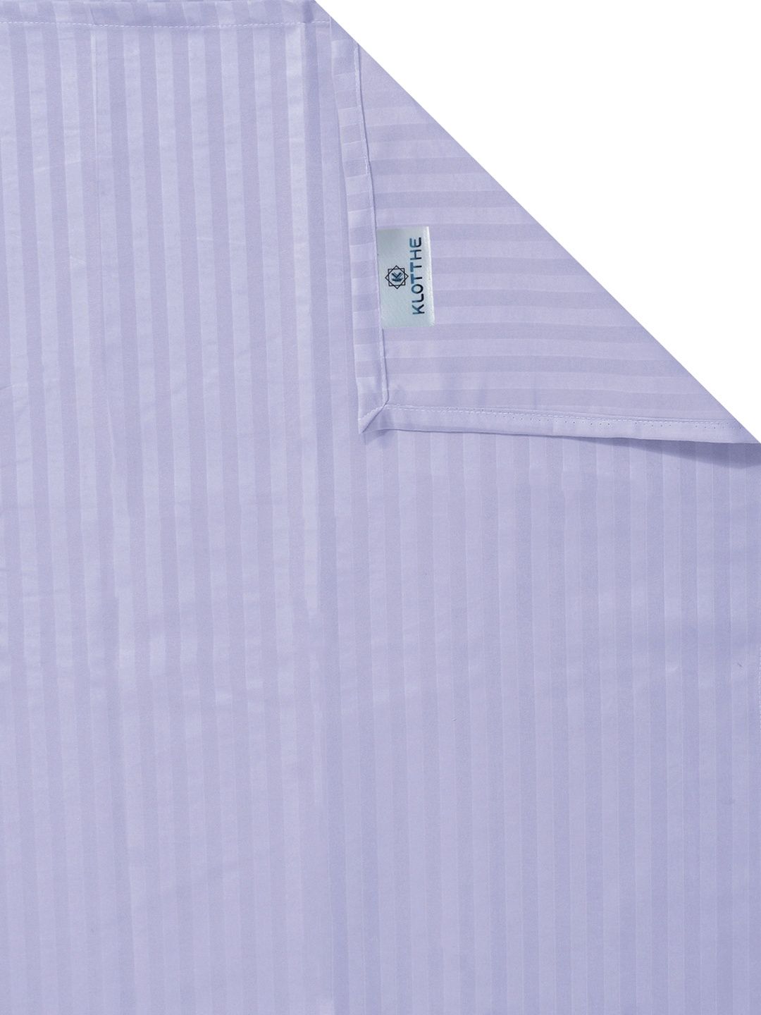 KLOTTHE Lavender Striped 300 TC King Bedsheet with 2 Pillow Covers