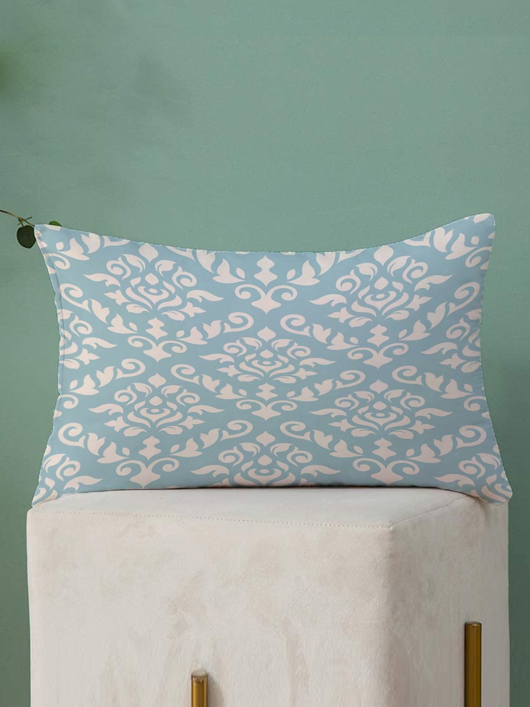 STITCHNEST Set of 2 Teal Blue Ethnic Motifs Rectangle Cushion Covers