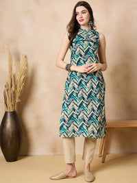Anouk Geometric Printed Straight Kurta