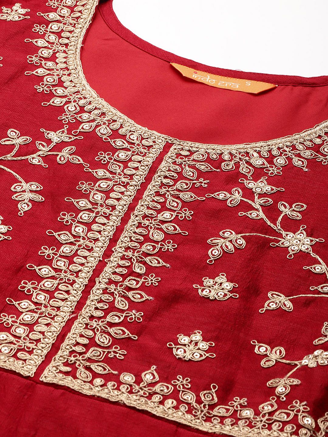 Indo Era Ethnic Motifs Embroidered Empire Kurta with Trousers & Dupatta