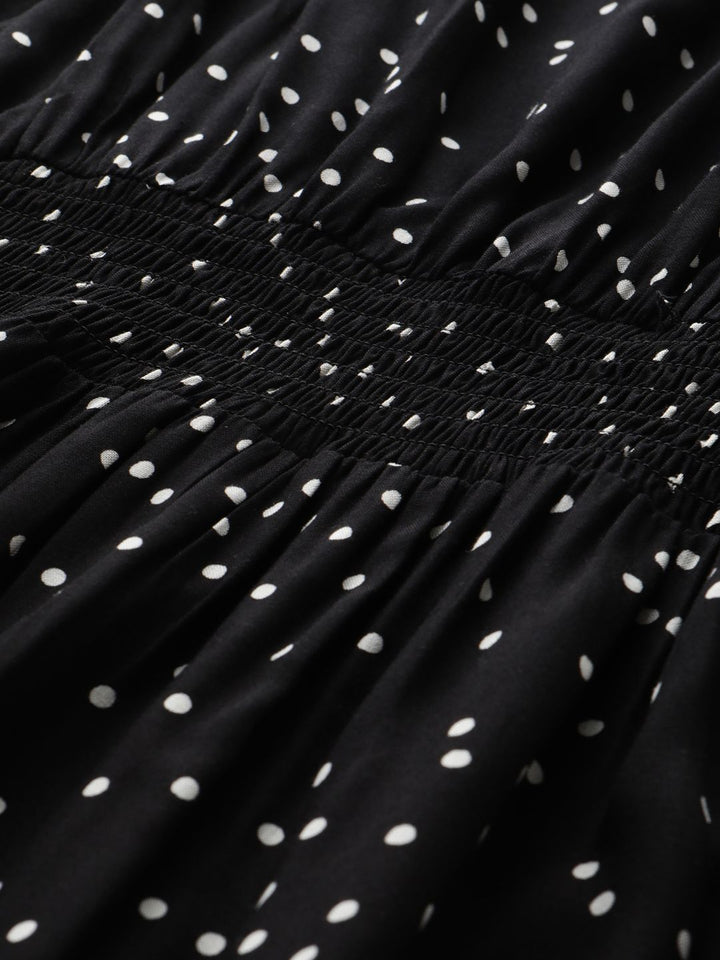 STREET 9 Black Geometric Printed Maxi Dress