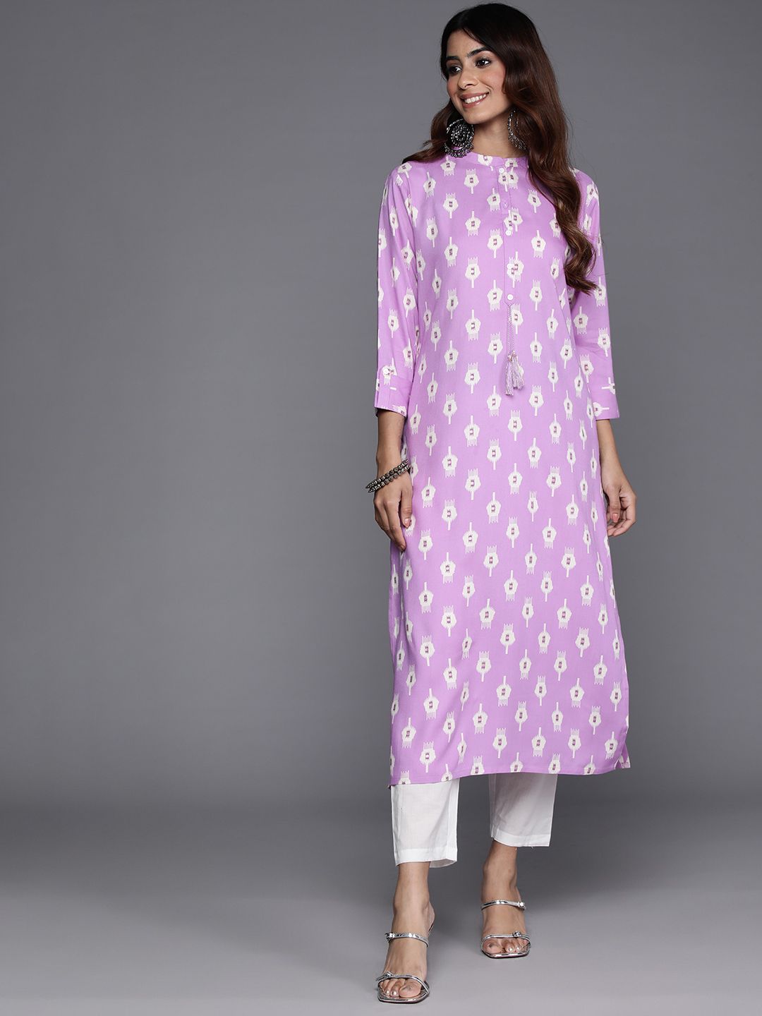 Indo Era Women Printed Pastels Kurta