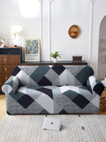 Cortina Black & White Geometric Printed 3-Seater Sofa Cover