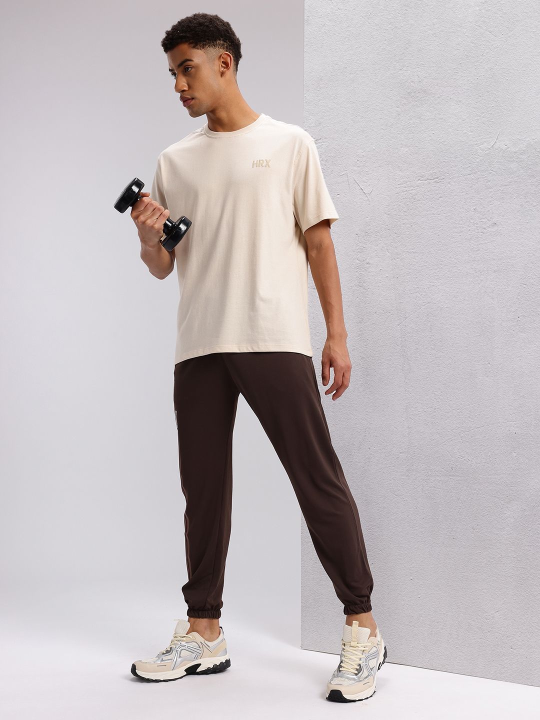 HRX by Hrithik Roshan Puff Print Drop-Shoulder Sleeves Training T-shirt