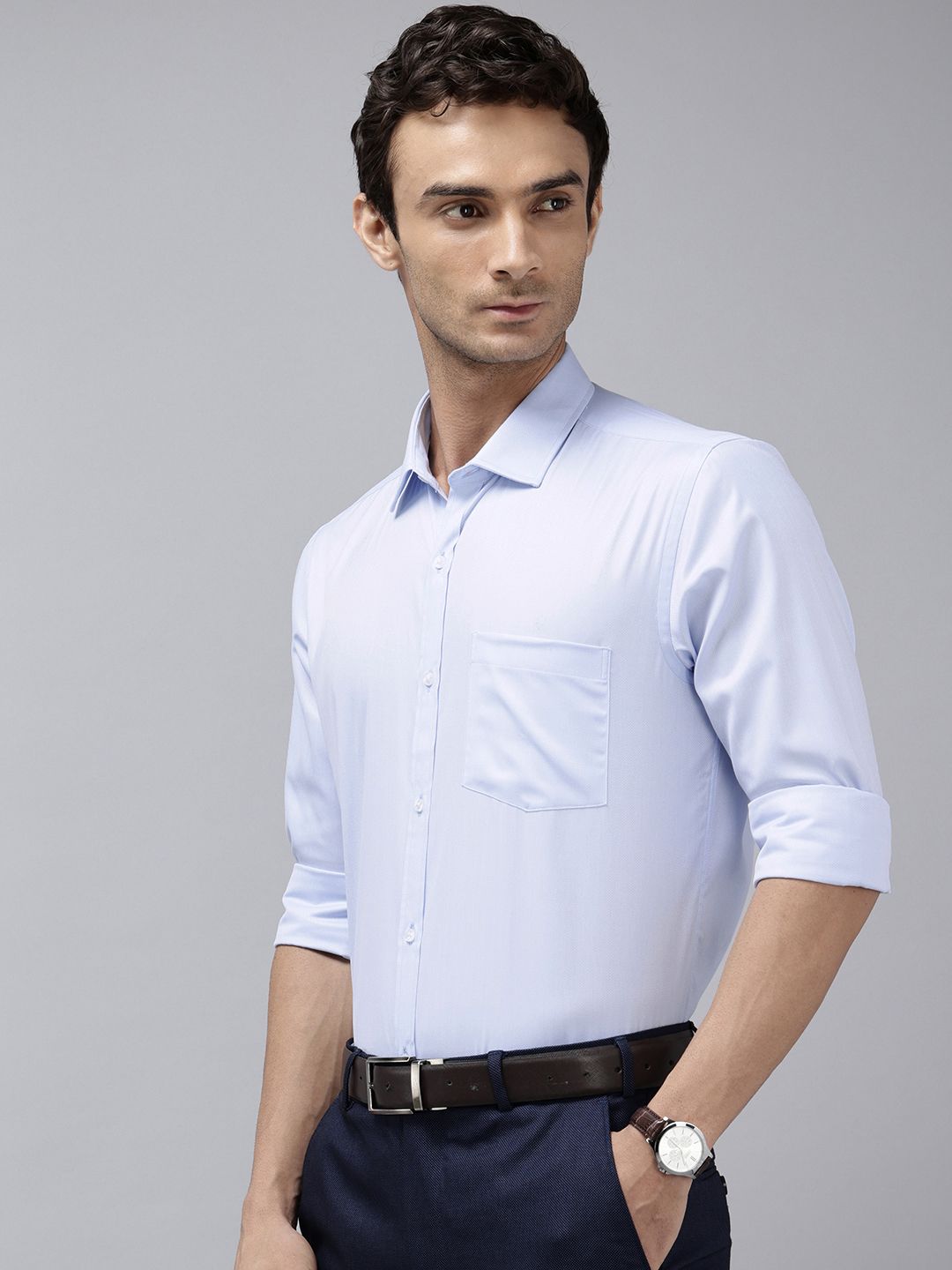 Park Avenue Slim Fit Geometric Self Designed Formal Shirt