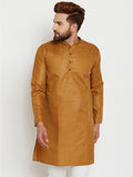 SOJANYA Men Brown Printed Straight Kurta