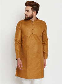 SOJANYA Men Brown Printed Straight Kurta