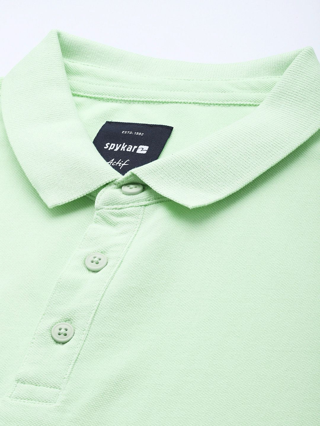 SPYKAR Pure Cotton Typography Printed Polo Collar Slim Fit T-shirt