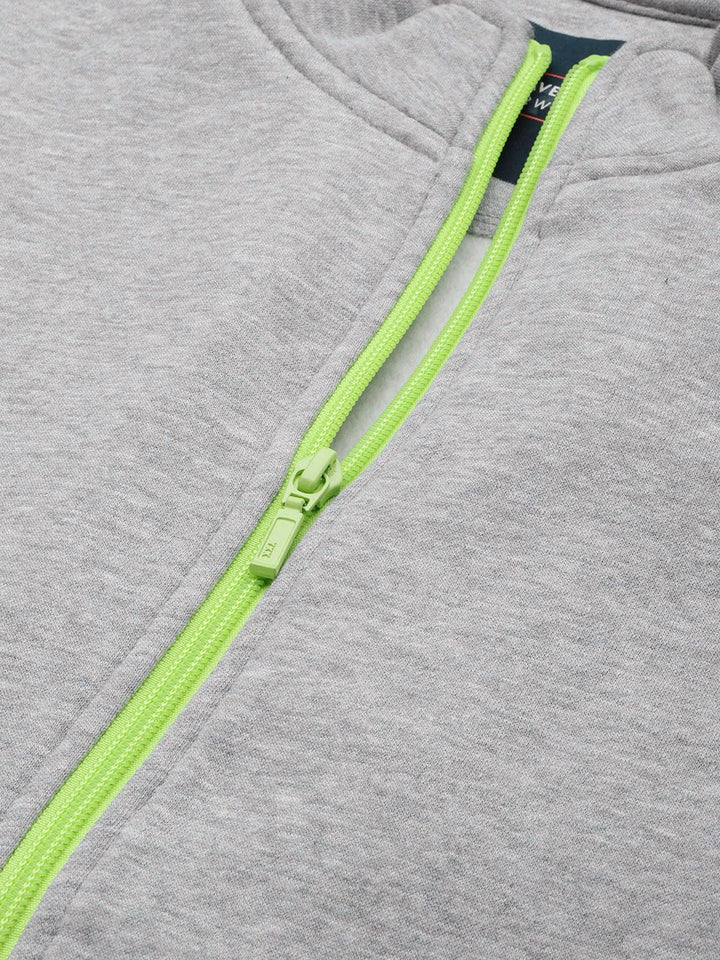 Park Avenue Solid Mock Collar Front-Open Casual Sweatshirt