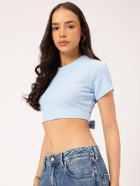 DressBerry Tie-Up Twist Ribbed Crop Top