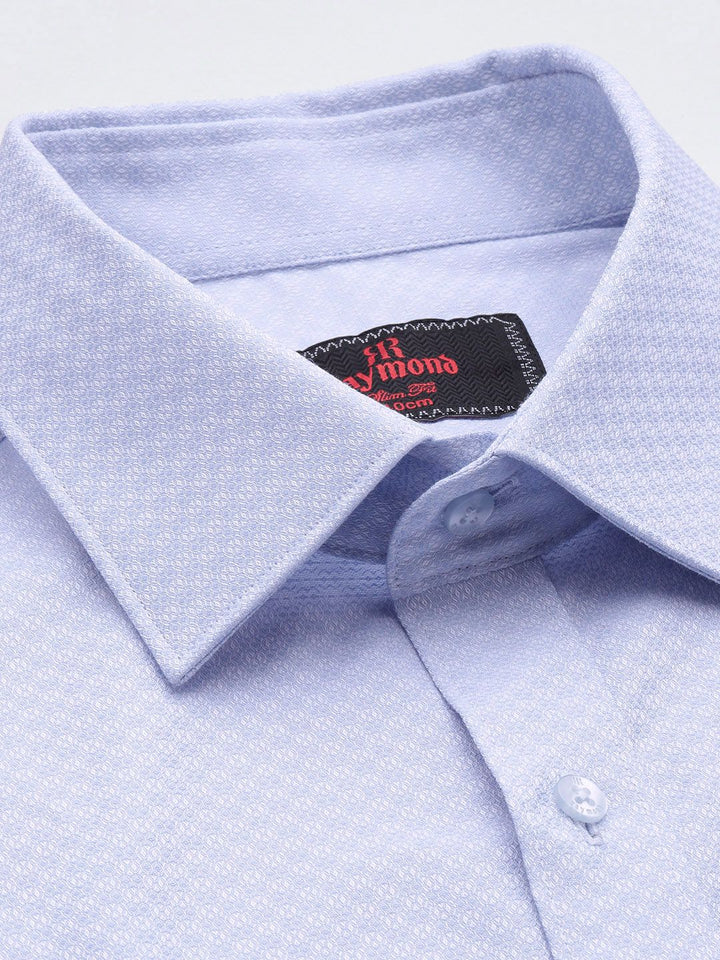 Raymond Pure Cotton Self Design Slim Fit Formal Shirt