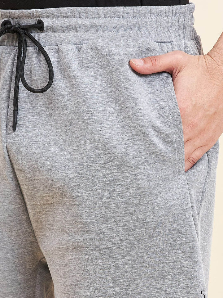 Sweet Dreams Men Grey Melange Mid-Rise Lounge Shorts