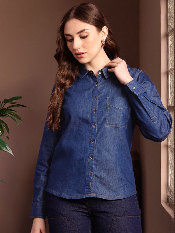 all about you Chambray Opaque Casual Shirt