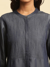 W Mandarin Collar Long Sleeves Lyocell Kurta
