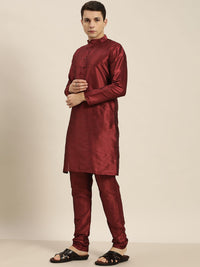 SOJANYA Men Maroon Kurta with Churidar