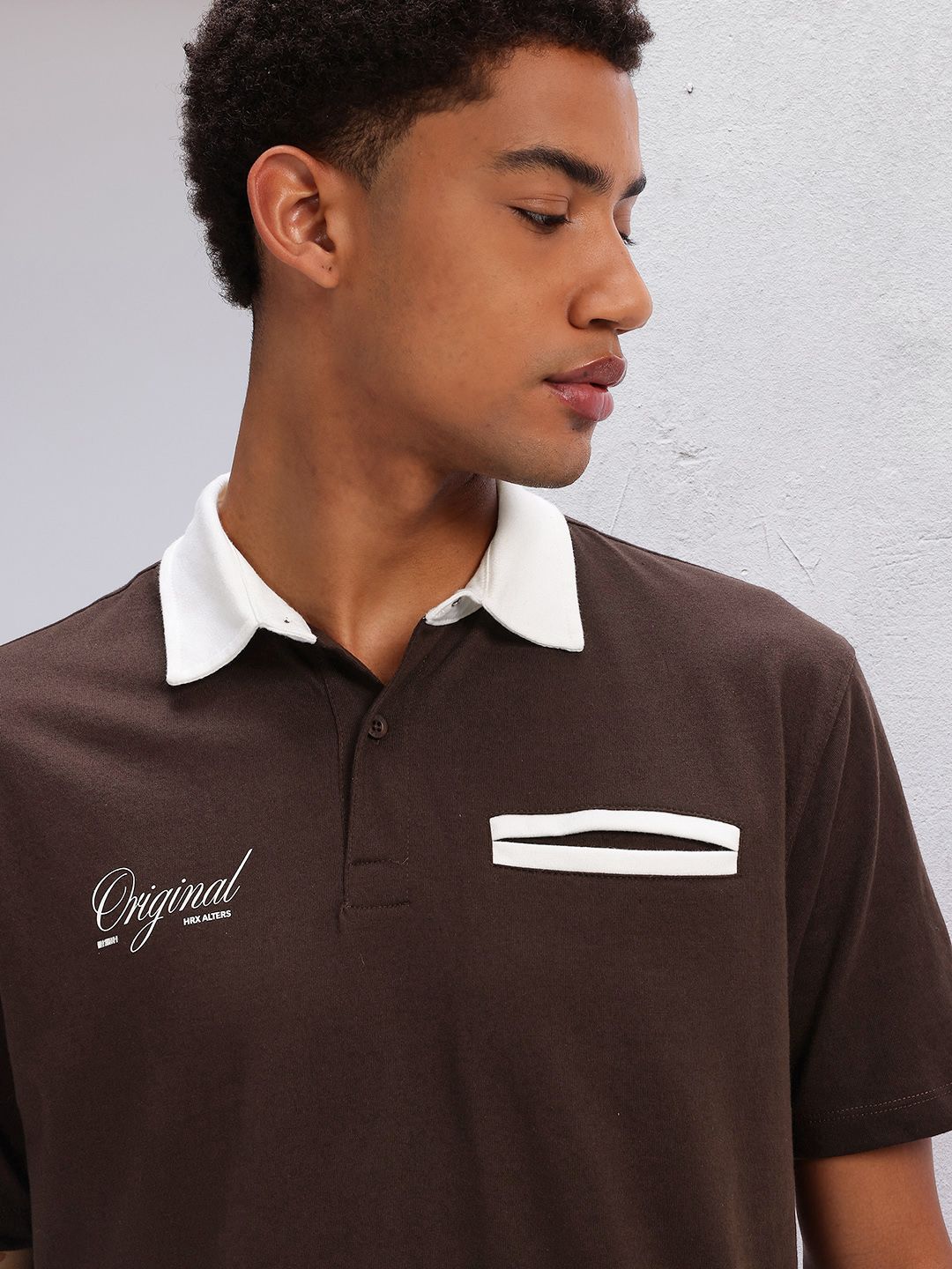 HRX by Hrithik Roshan Contrast Collar Lifestyle Polo T-shirt