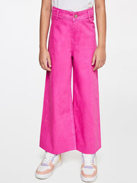 AND Girls High-Rise Pure Cotton Parallel Trousers