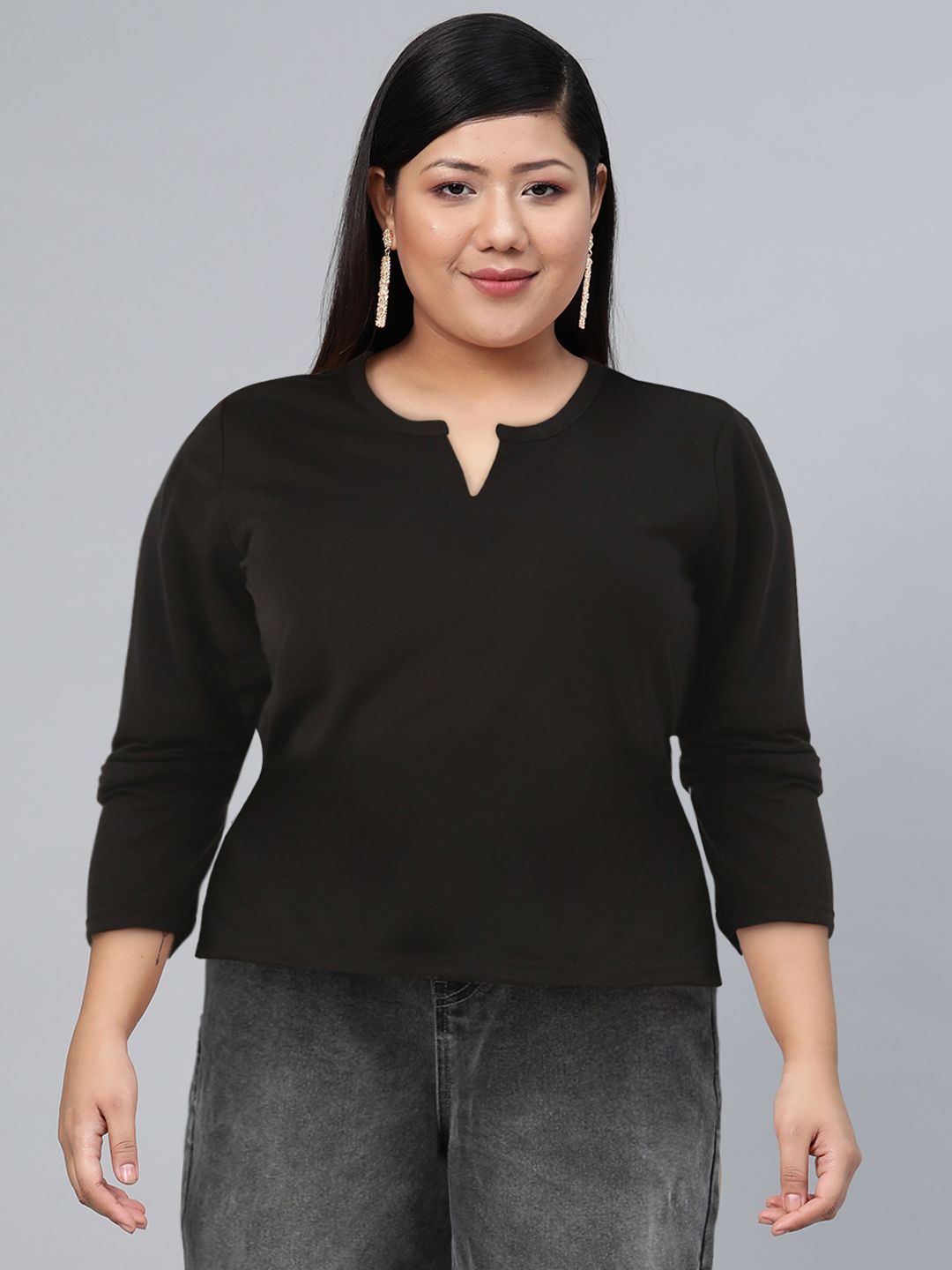 DressBerry Women Black Solid T-shirt