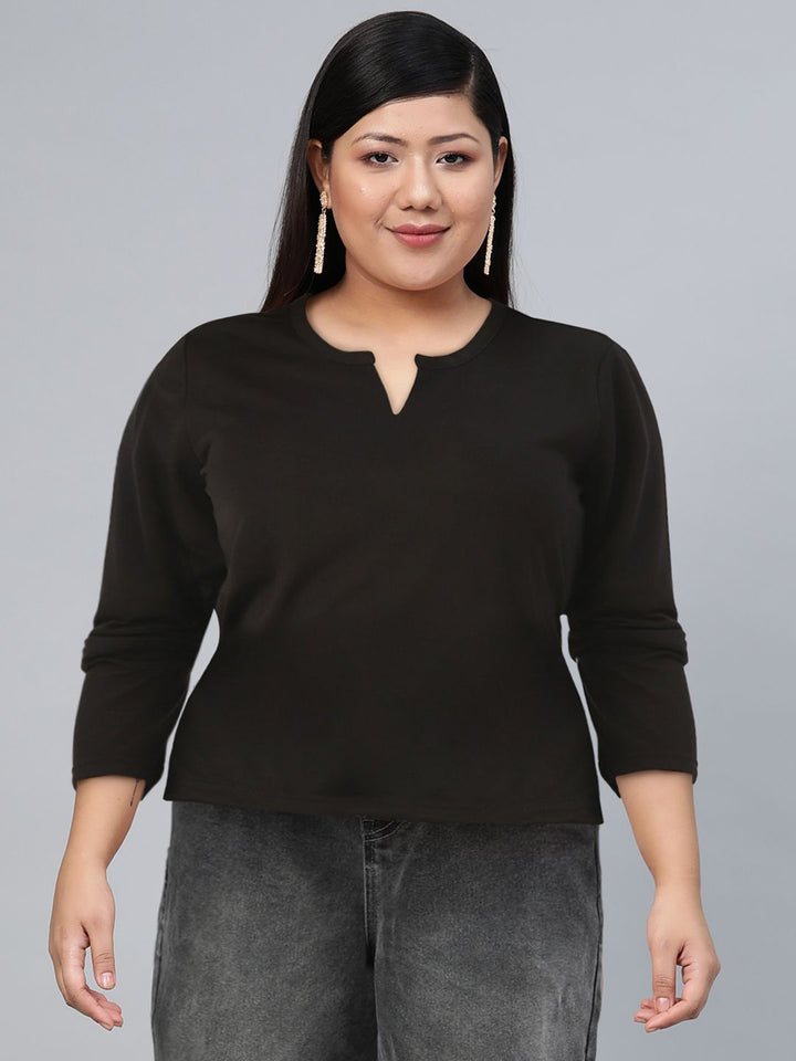 DressBerry Women Black Solid T-shirt