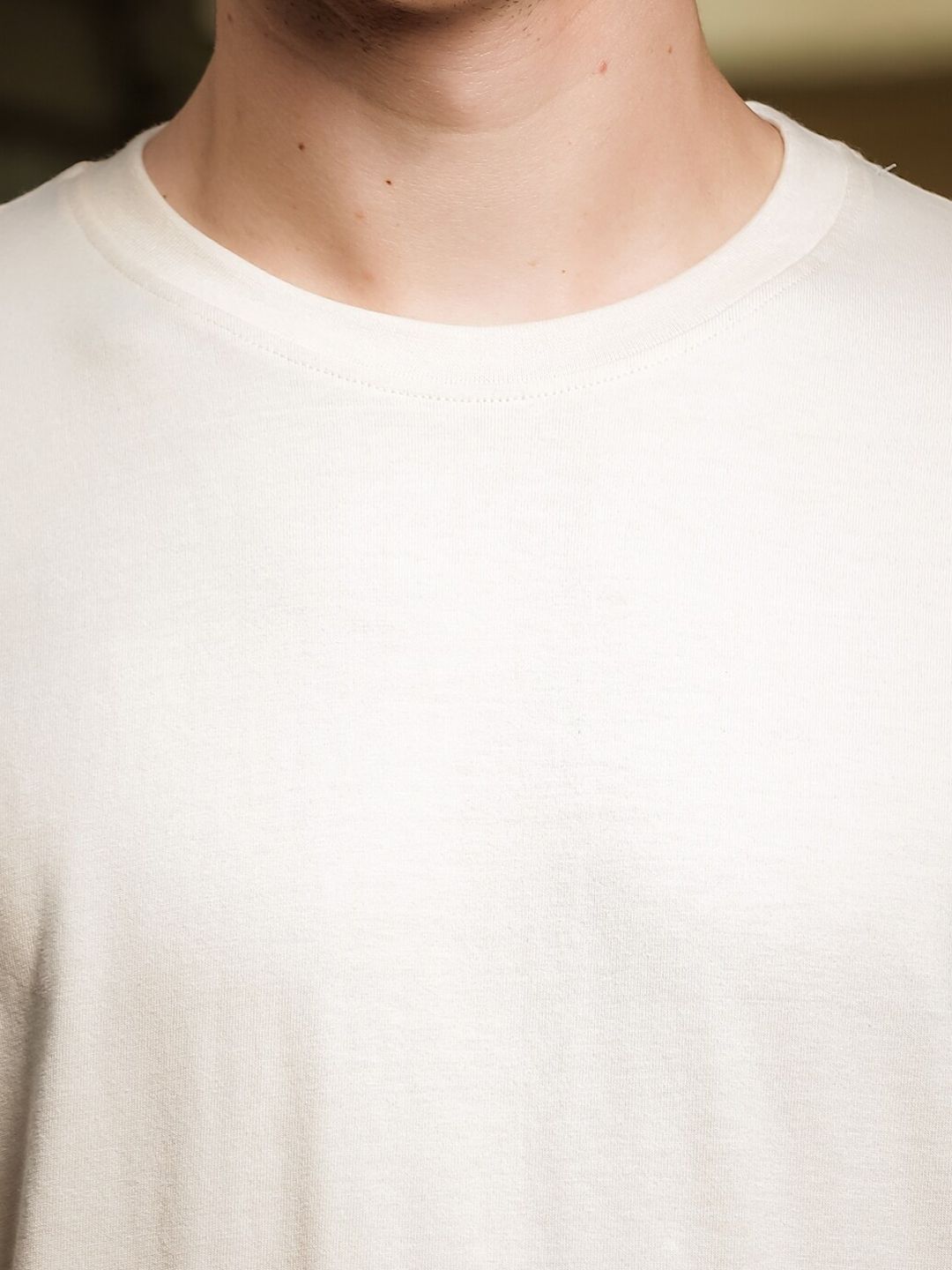 ADRO Round Neck Drop-Shoulder Sleeves Oversized Pure Cotton T-shirt