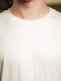 ADRO Round Neck Drop-Shoulder Sleeves Oversized Pure Cotton T-shirt