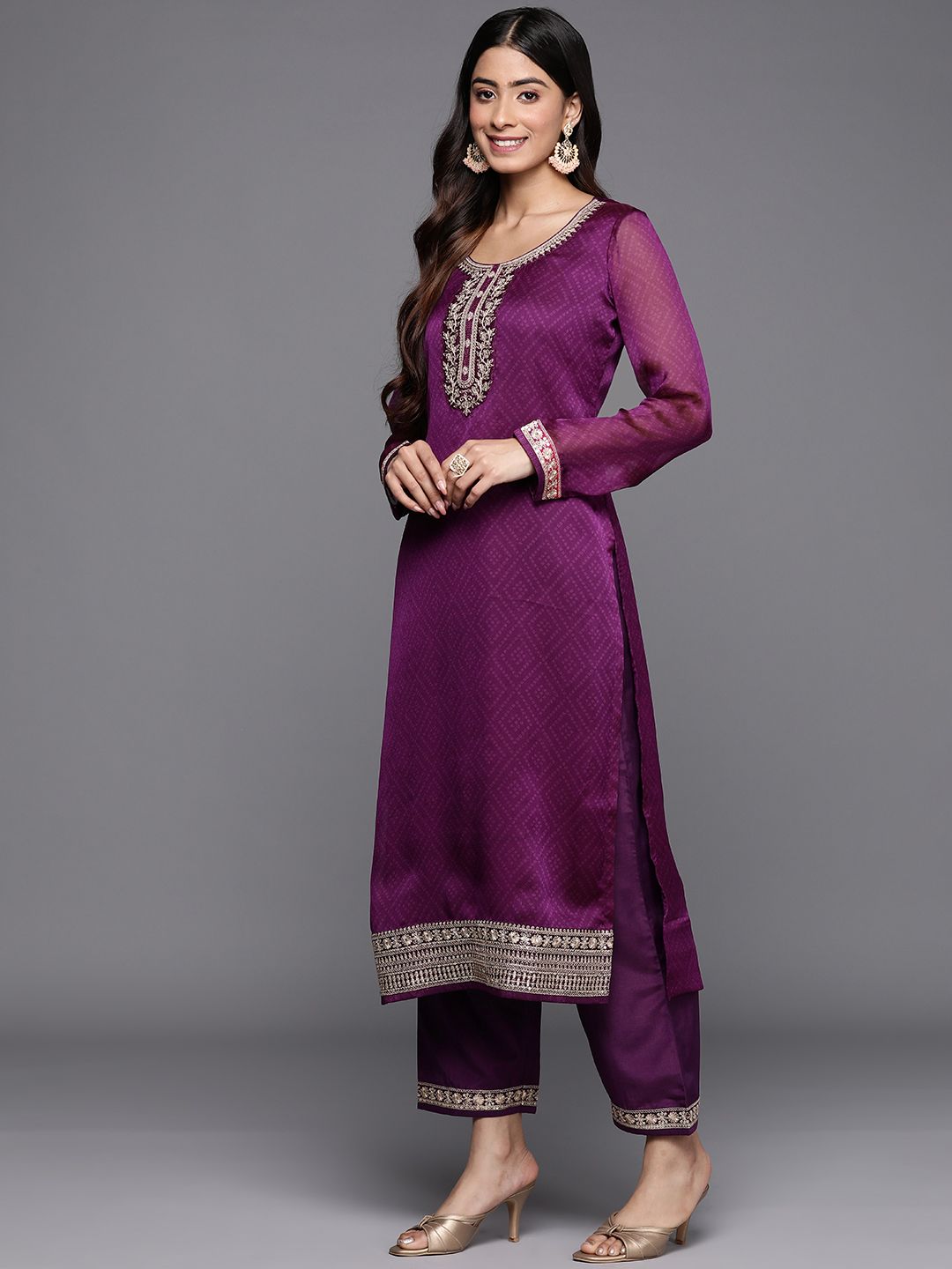 Libas Floral Printed Kurta with Trousers & With Dupatta