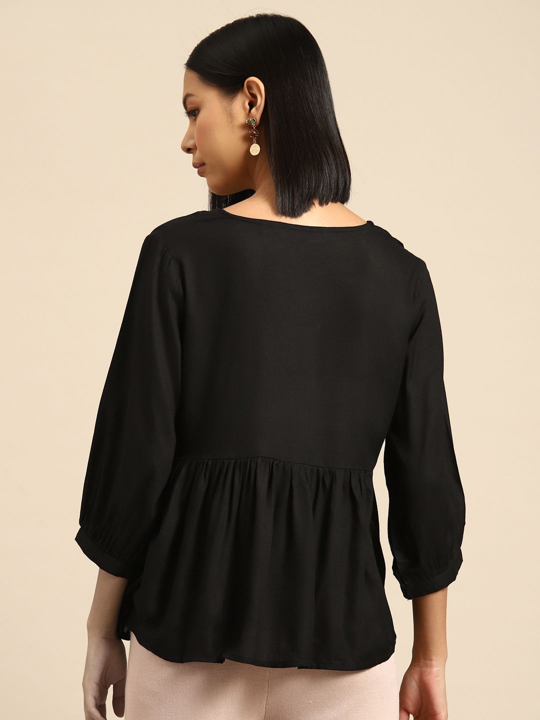 all about you V-Neck Puff Sleeve Empire Top