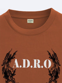 ADRO Lelaki Baju T-Shirt Bersaiz Besar Kapas Lengan Jatuh Bercetak Grafik