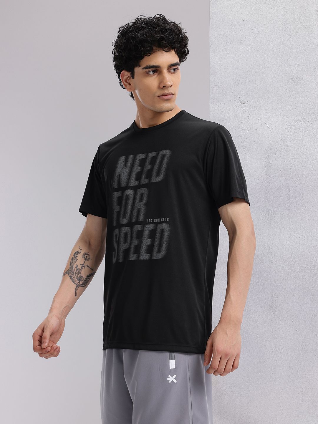 HRX by Hrithik Roshan Rapid-Dry Typography Print Running T-shirt