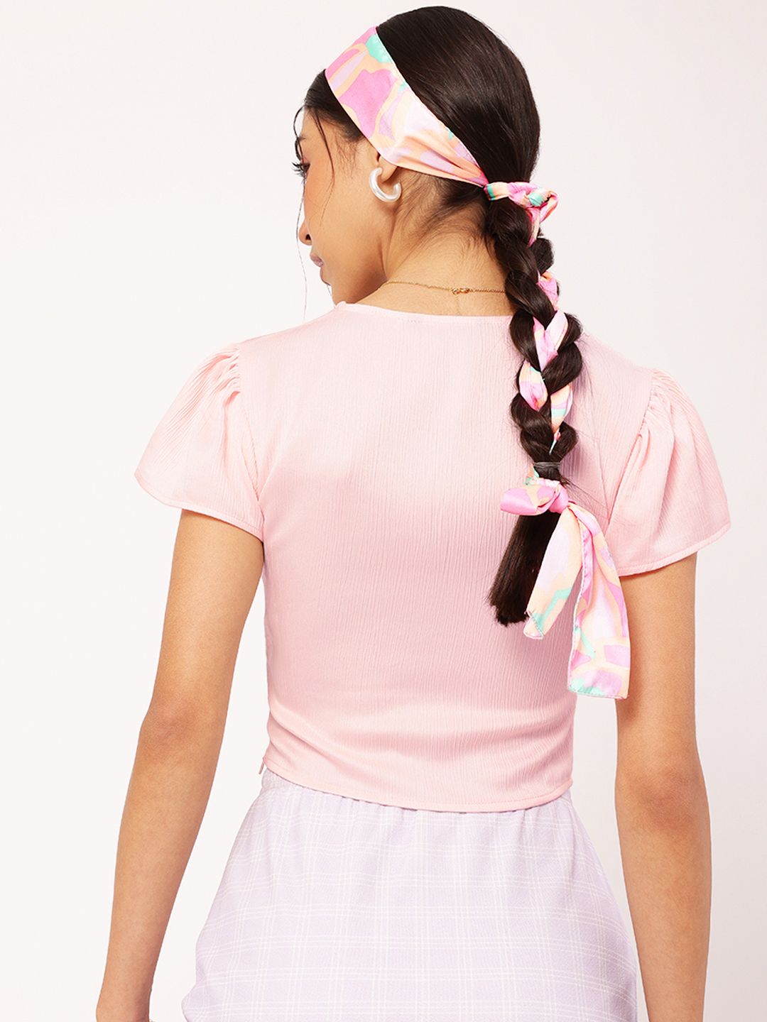 DressBerry Serene Styles Twisted Cut-Out Crop Top