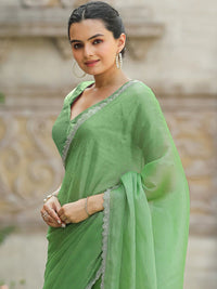 Saree mall Embellished Beads and Stones Organza Sarees