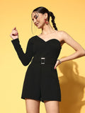 Berrylush Women Stunning Black Solid Vacay Attire