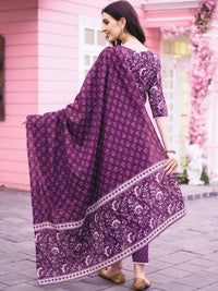 KALINI Floral PrintedKurta With Trousers & Dupatta