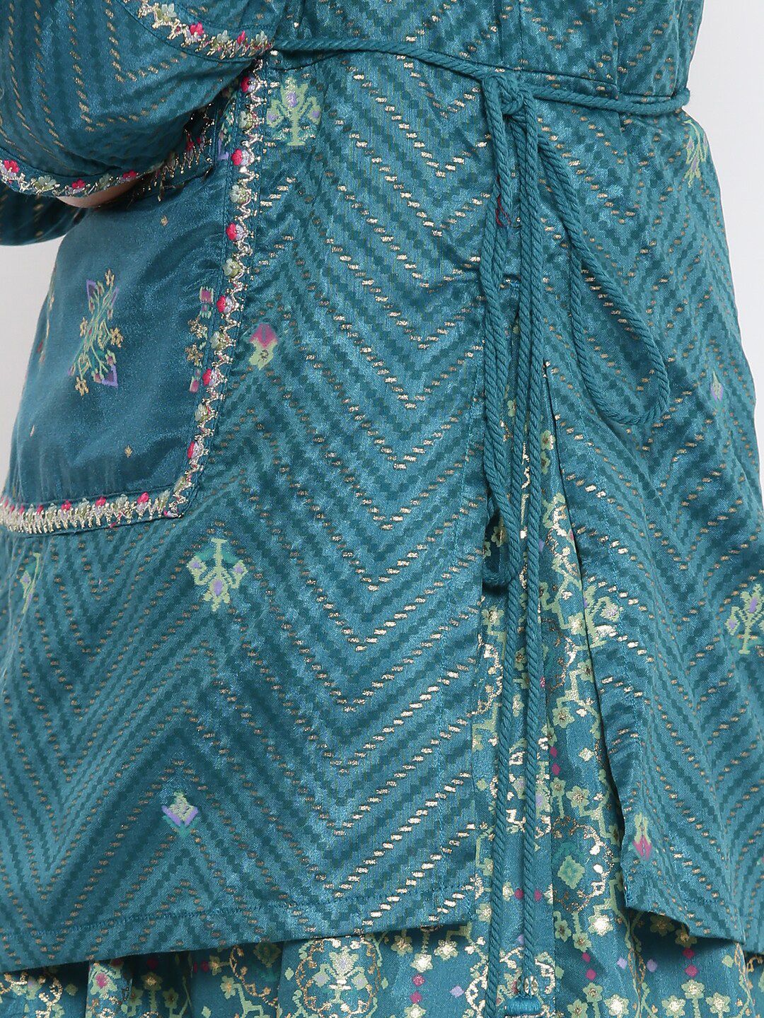 W Floral Embroidered Dress With Attached Skirt