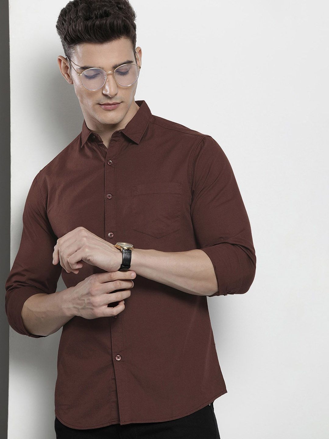 The Indian Garage Co Men Slim Fit Opaque Casual Shirt