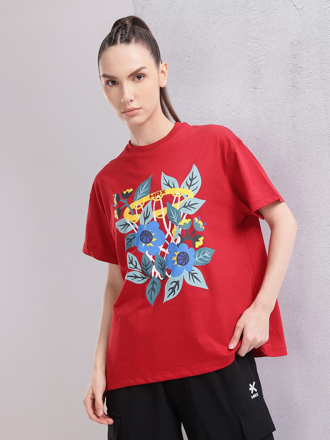 HRX by Hrithik Roshan Women Printed Relaxed Fit T-shirt