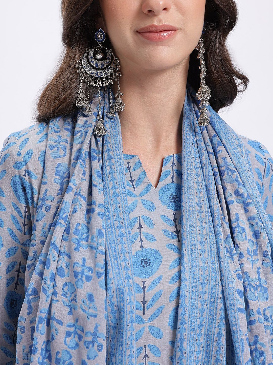 Anouk Ethnic Motifs Printed Kurta with Trousers & With Dupatta
